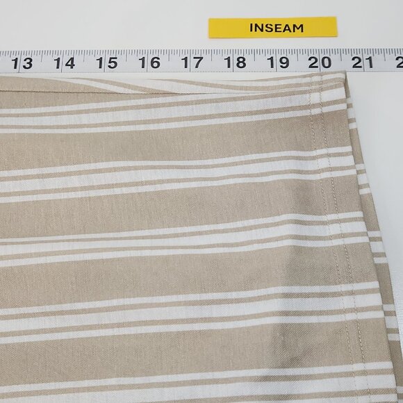 Belle Beach by Kim Gravel Crop Pull On Pants Womens LP PL Petite Tan Stripe F05X - Picture 9 of 9